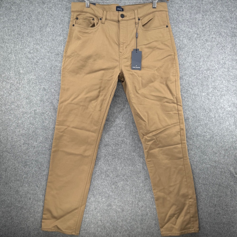 Daniel Hechter Chino Pants Mens 36x32 Tan Cotton Blend Stretch Slim Straight